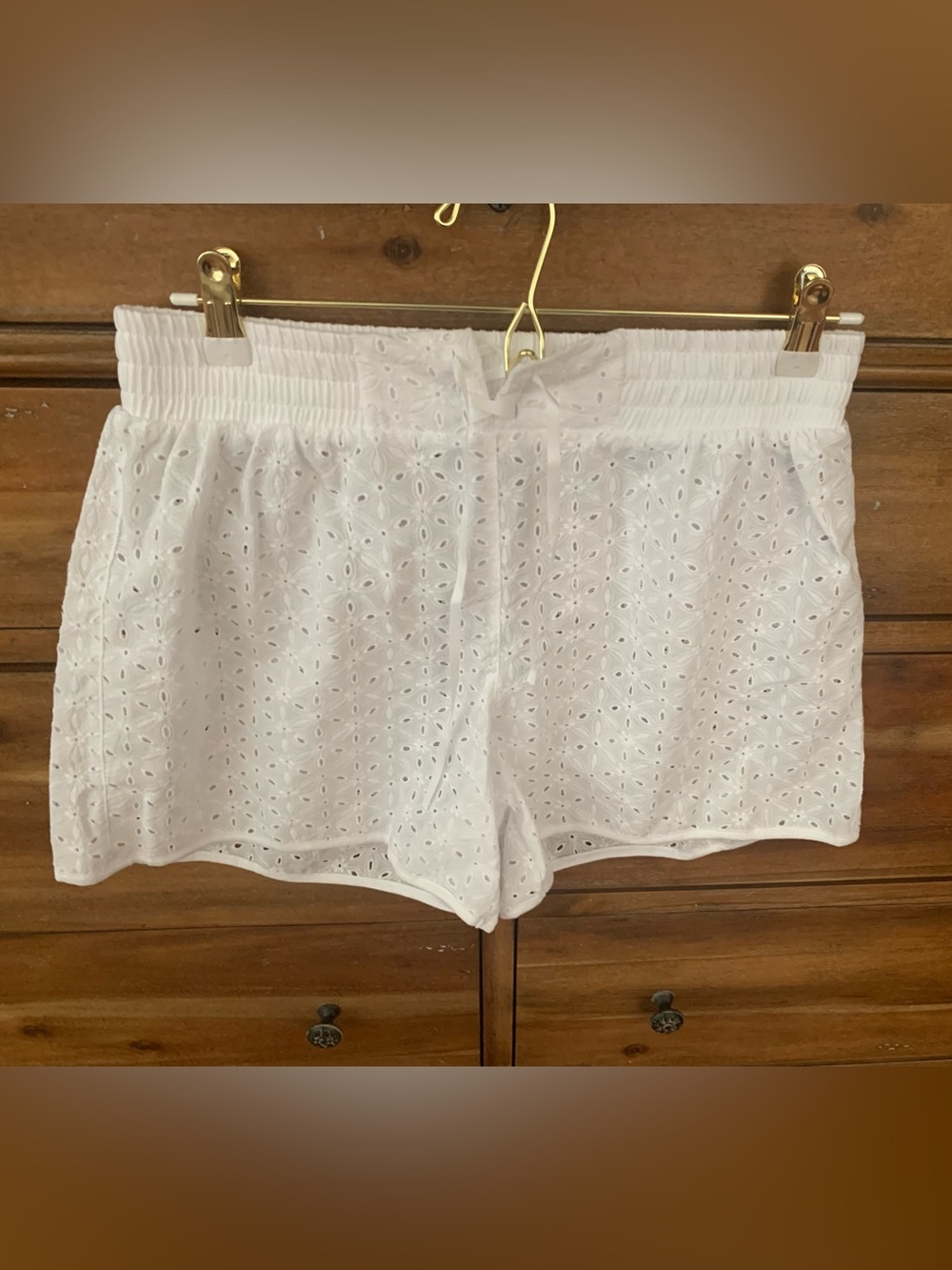 NWT Intimissimi 💯% Cotton Shorts: White Eyelet, Elastic Tie Waist, L